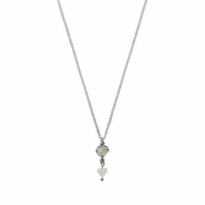 Armband Bergkristall & Muschelherz – Silber