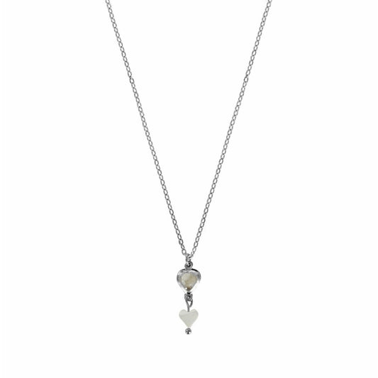 Armband Bergkristall & Muschelherz – Silber