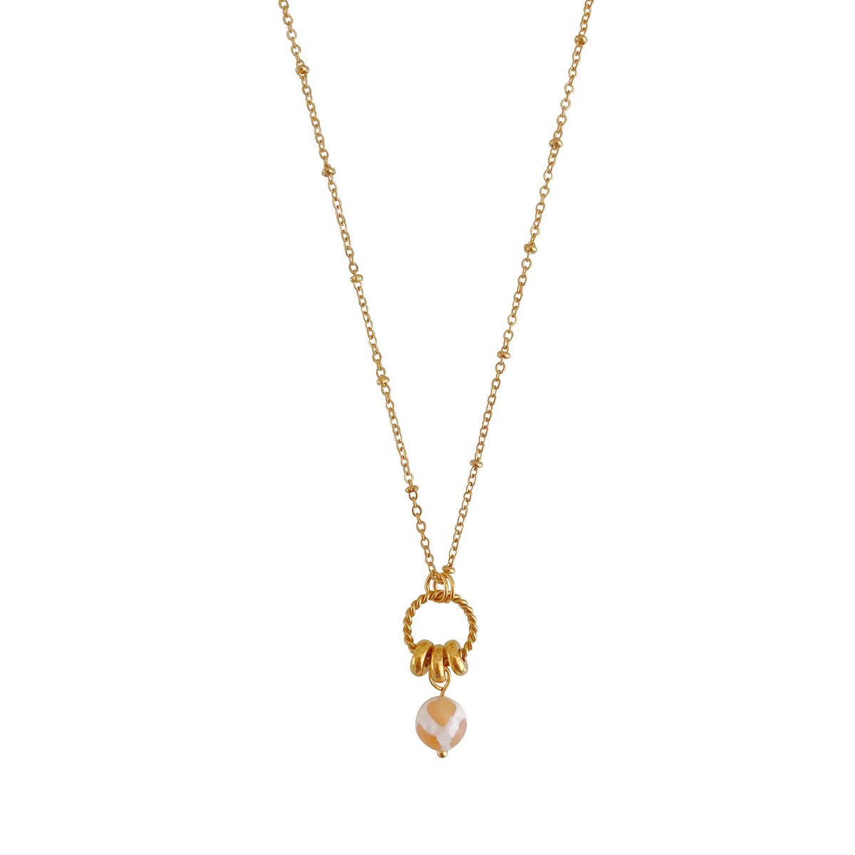 Dzi-Achat-Halskette – Gold