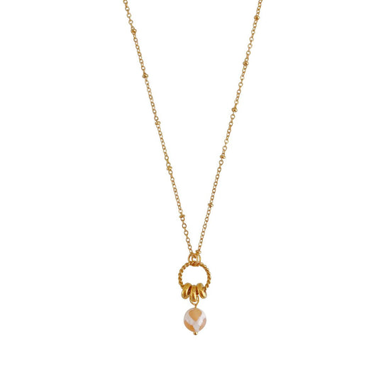 Dzi-Achat-Halskette – Gold