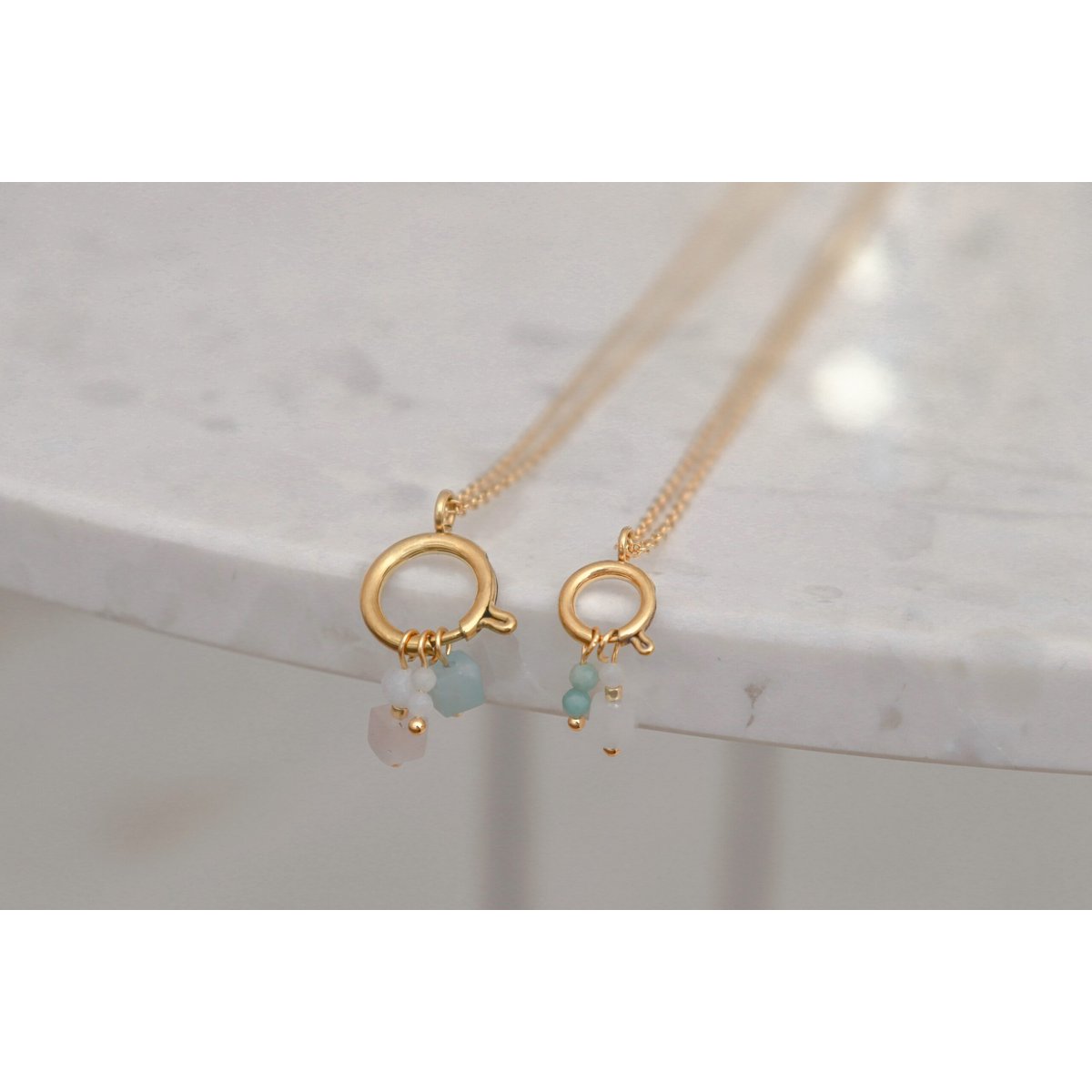 Schlosskette 10 mm & Edelsteinanhänger – Gold
