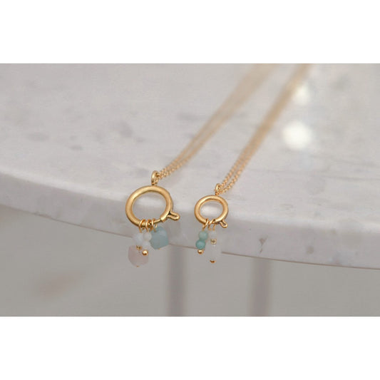 Schlosskette 10 mm & Edelsteinanhänger – Gold