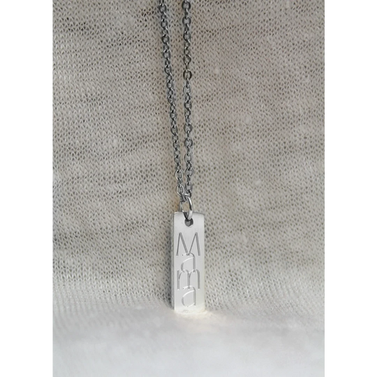 Halskette Mama Gravurplatte - Silber