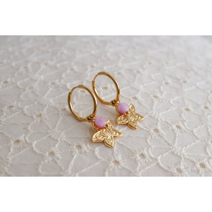 Seestern- und Chalcedon-Ohrringe – Gold
