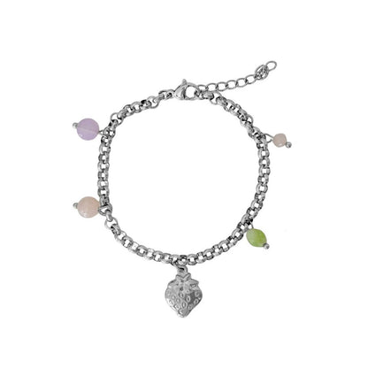Charm-Armband mit Erdbeeren und Edelsteinen – Silber