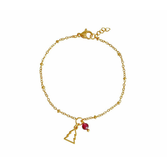 Armband Weihnachtsbaum & Granat – Gold
