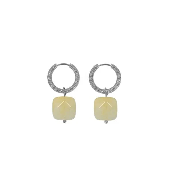 Jade-Edelstein-Ohrringe – Silber