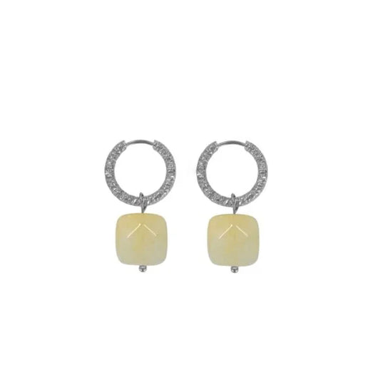 Jade-Edelstein-Ohrringe – Silber