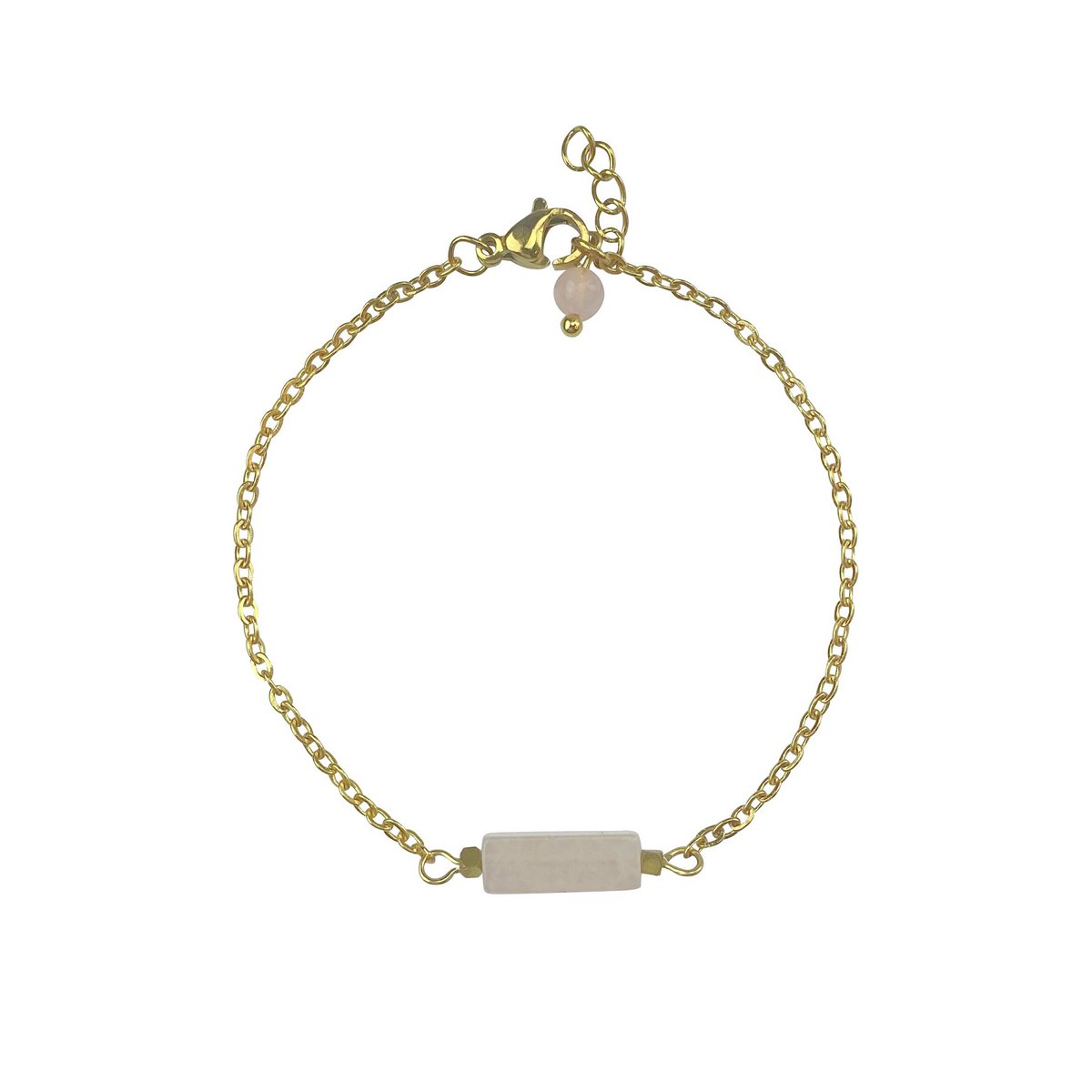 Armband Rosenquarz & Hämatit - Gold