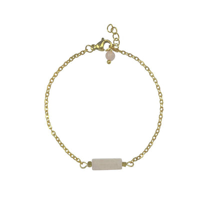 Armband Rosenquarz & Hämatit - Gold