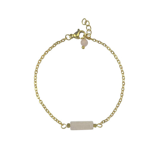 Armband Rosenquarz & Hämatit - Gold