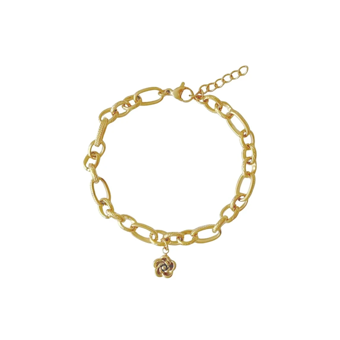Armband Glieder & Blume – Gold