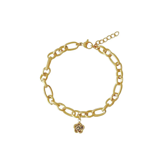 Armband Glieder & Blume – Gold