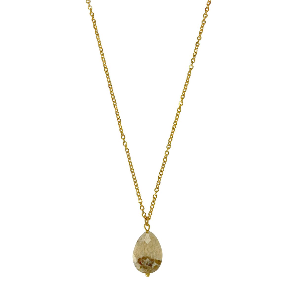 Halskette Zebra Feldspat - Gold