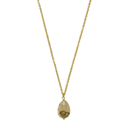 Halskette Zebra Feldspat - Gold