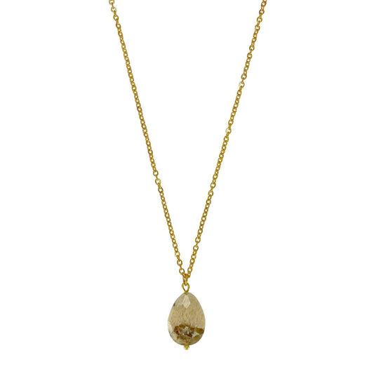 Halskette Zebra Feldspat - Gold