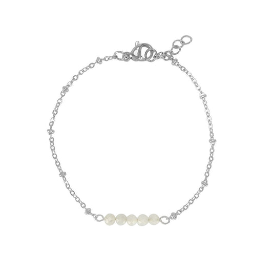 Armband Mondstein Facette – Silber