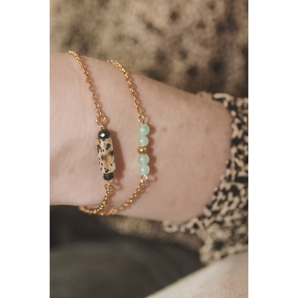 Armband Aventurin – Gold