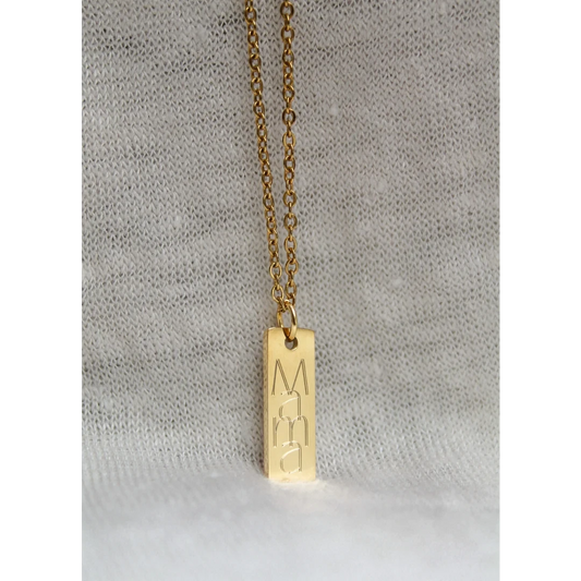 Halskette Mama Gravurplatte - Gold