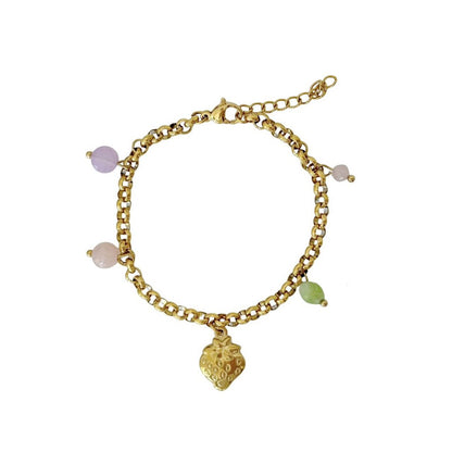 Charm-Armband mit Erdbeeren und Edelsteinen – Gold