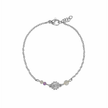 Armband Edelsteine & Blumen - Silber
