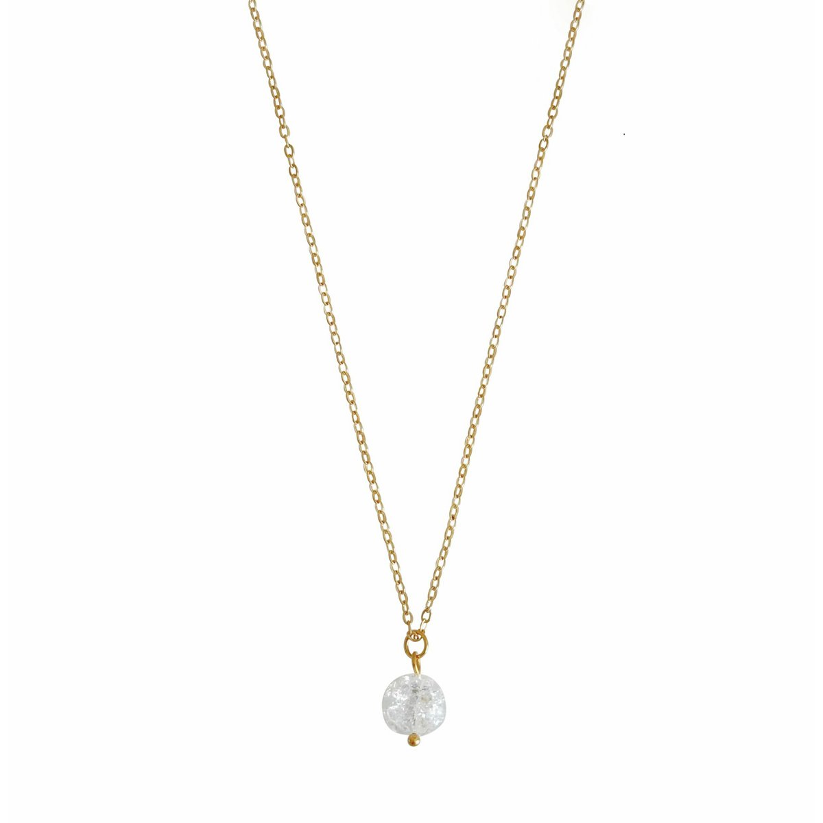Gebrochene Bergkristall-Halskette – Gold