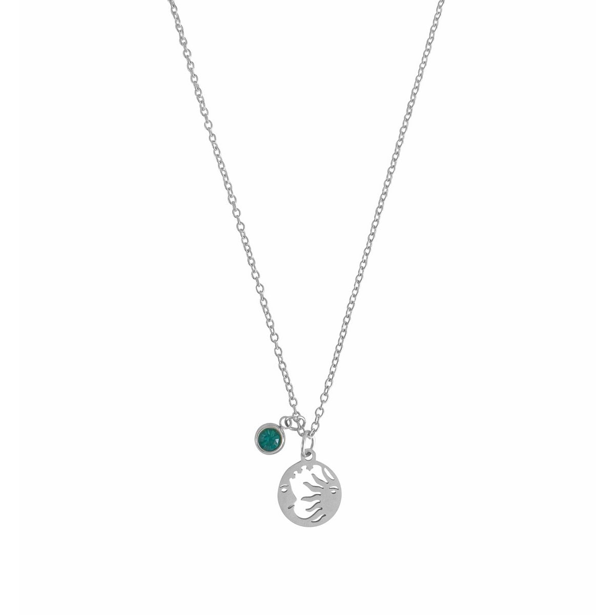 Halskette mit Mond- und Sonnenanhänger – Silber