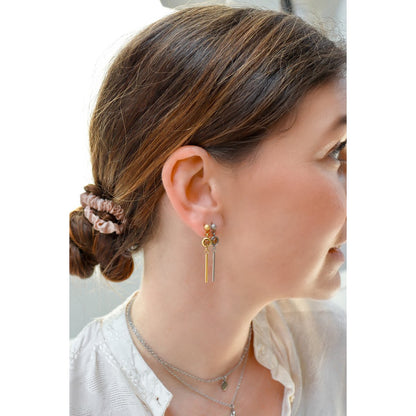 Ohrstecker Kristall matt – Gold
