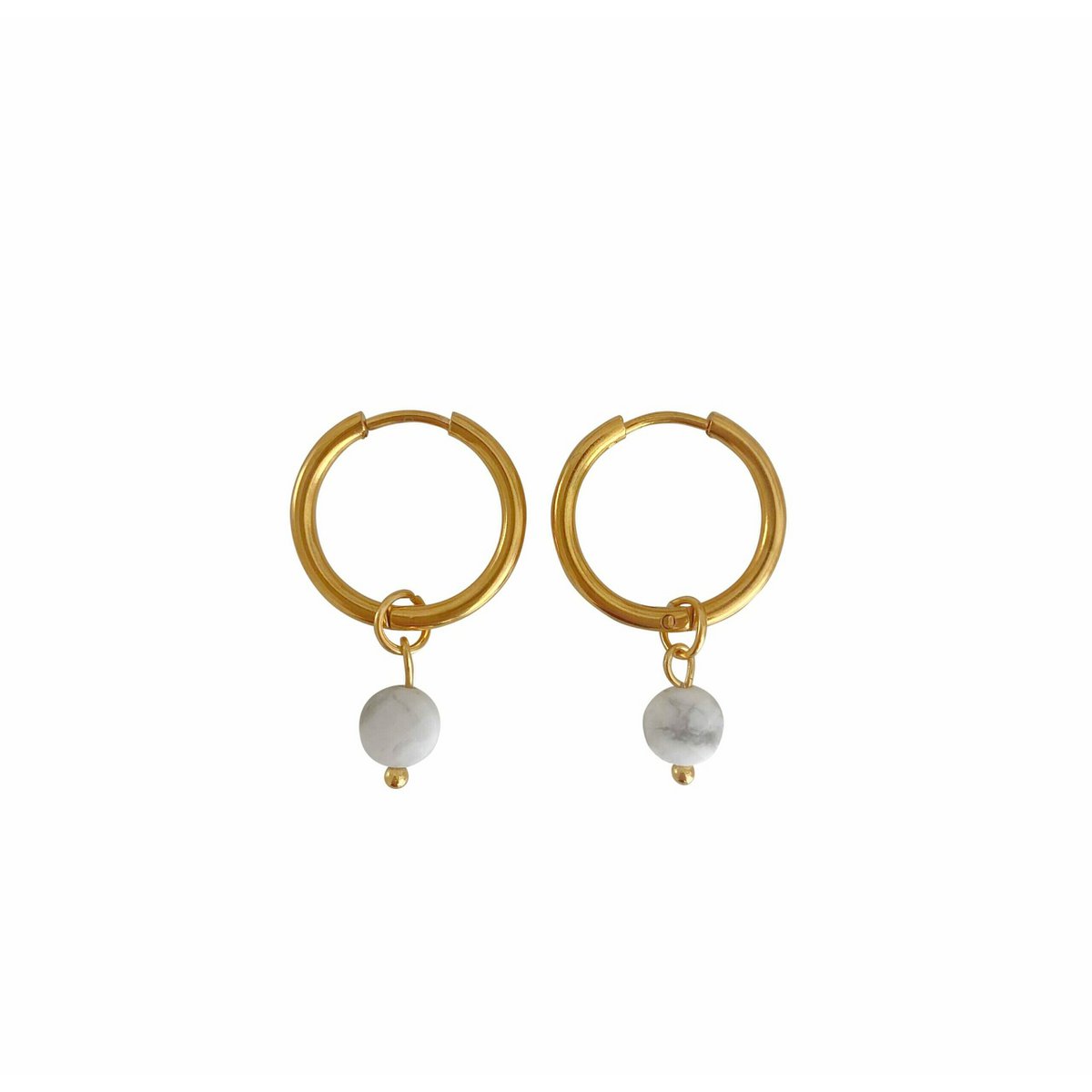 Ohrringe Howlith Facette – Gold