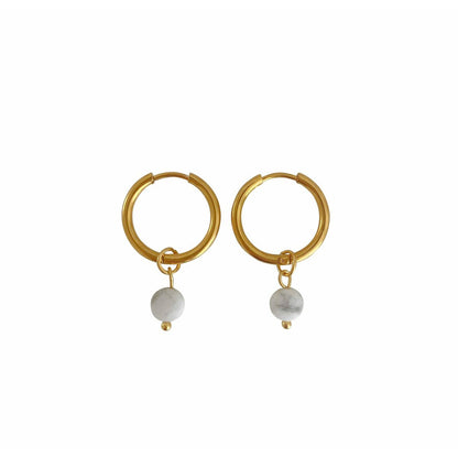 Ohrringe Howlith Facette – Gold