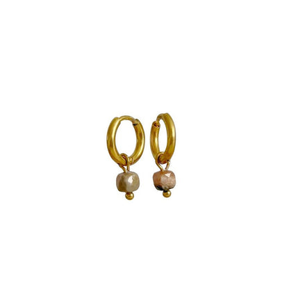 Rhodochrosit-Ohrringe – Gold