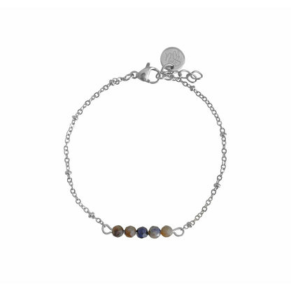 Armband „Saphir & Stay Wild“ – Silber