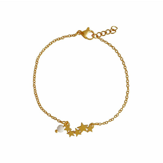 Armband Sterne & Mondstein – Gold
