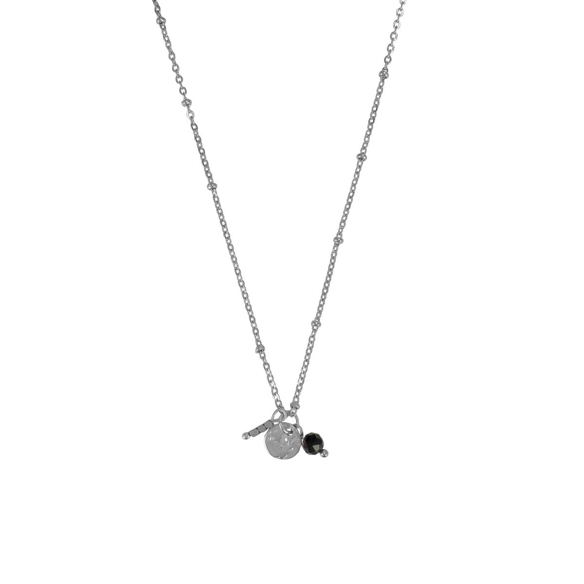 Halskette Gold Obsidian & Hämatit - Silber