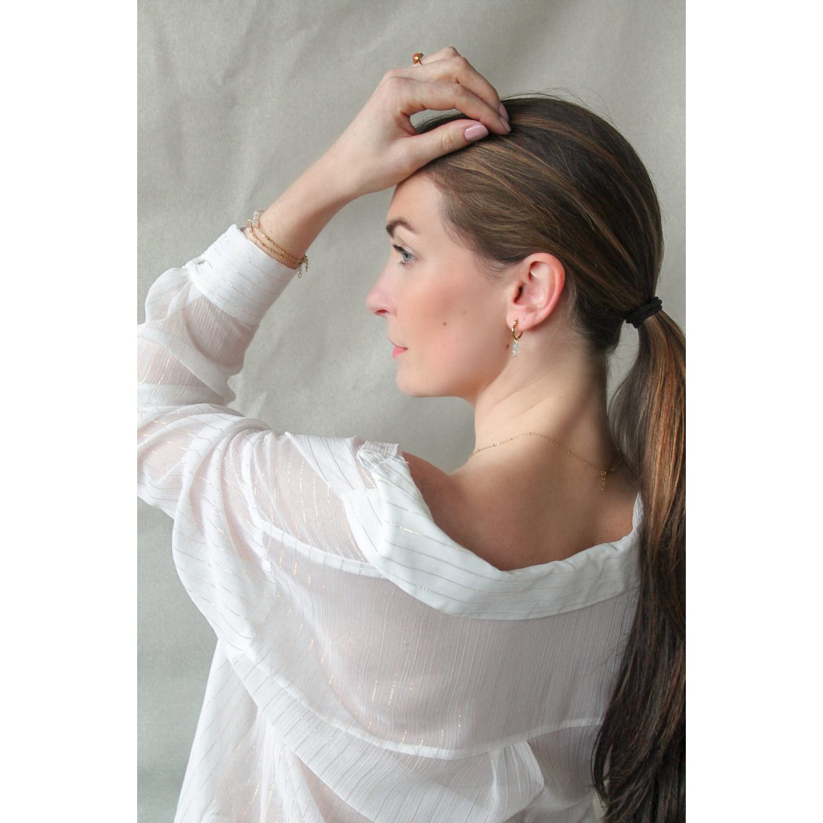 Armband Aquamarin & Aventurin - Gold