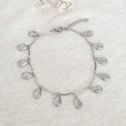 Fußkettchen Muschelanhänger – Silber