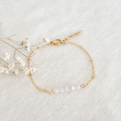 Armband Mondstein Facette – Gold