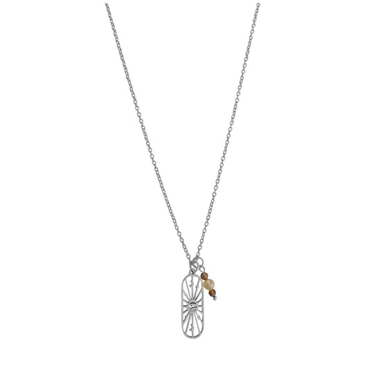 All Seeing Eye Rauchquarz- und Citrin-Halskette – Silber