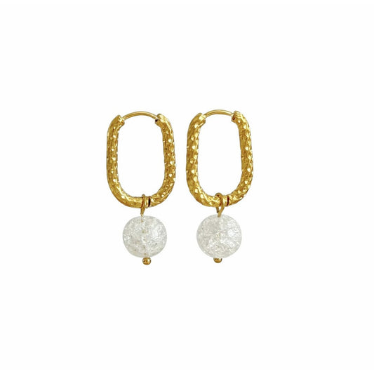 Gebrochene Bergkristall-Ohrringe – Gold