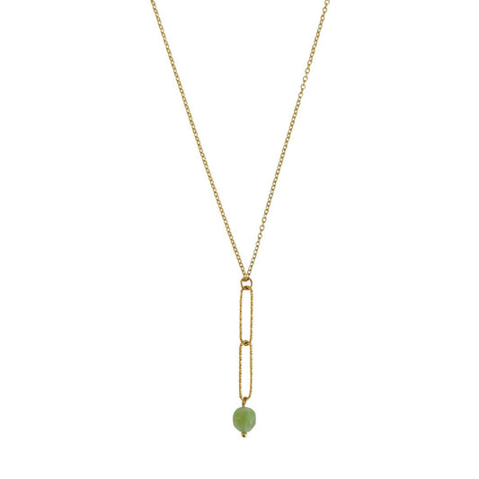 Peridot-Halskette in Y-Form – Gold
