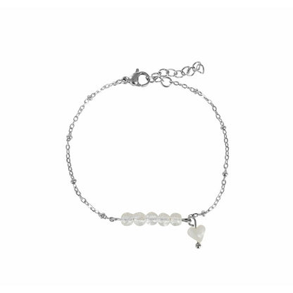 Armband Bergkristall & Herz – Silber