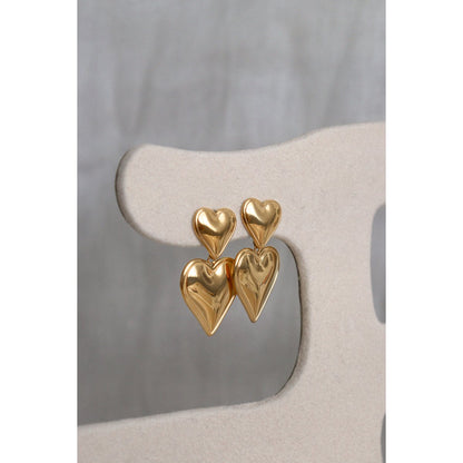 Doppelherz-Statement-Ohrringe – Gold