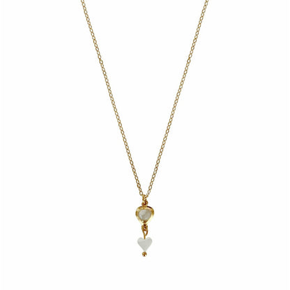 Armband Bergkristall & Muschelherz – Gold