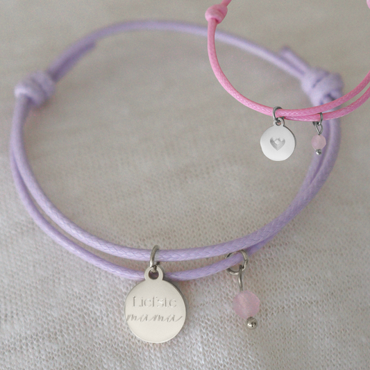Armband Liebste Mama – Farbe wählen – Silber
