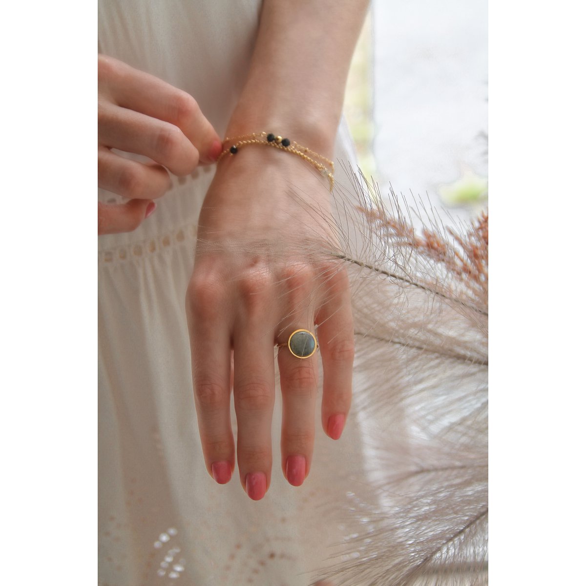 Armband Gold Obsidian - Gold