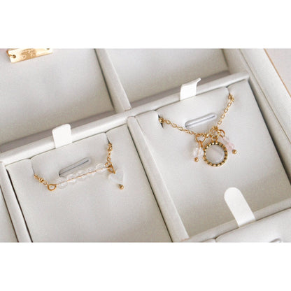 Halskette Cat's Eye & Rosenquarz – Gold