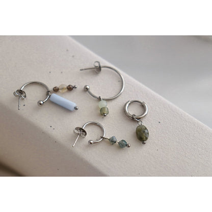 Labradorit Facettierte Ohrringe – Silber