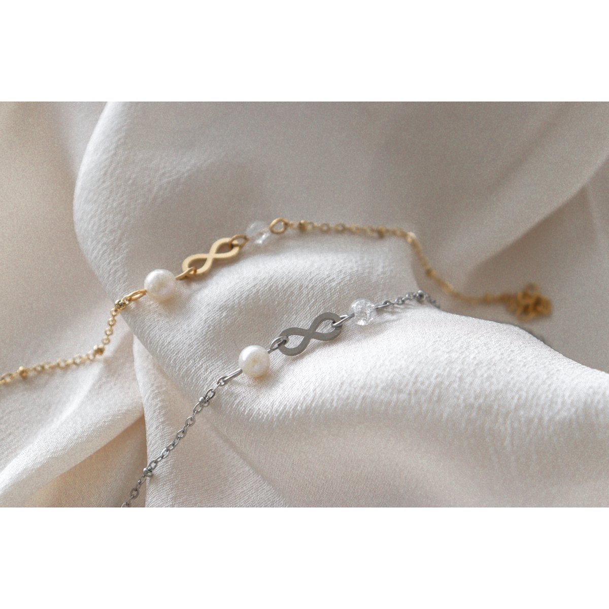 Armband Infinity & Perle – Gold