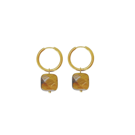 Tigerauge Ohrringe – Gold