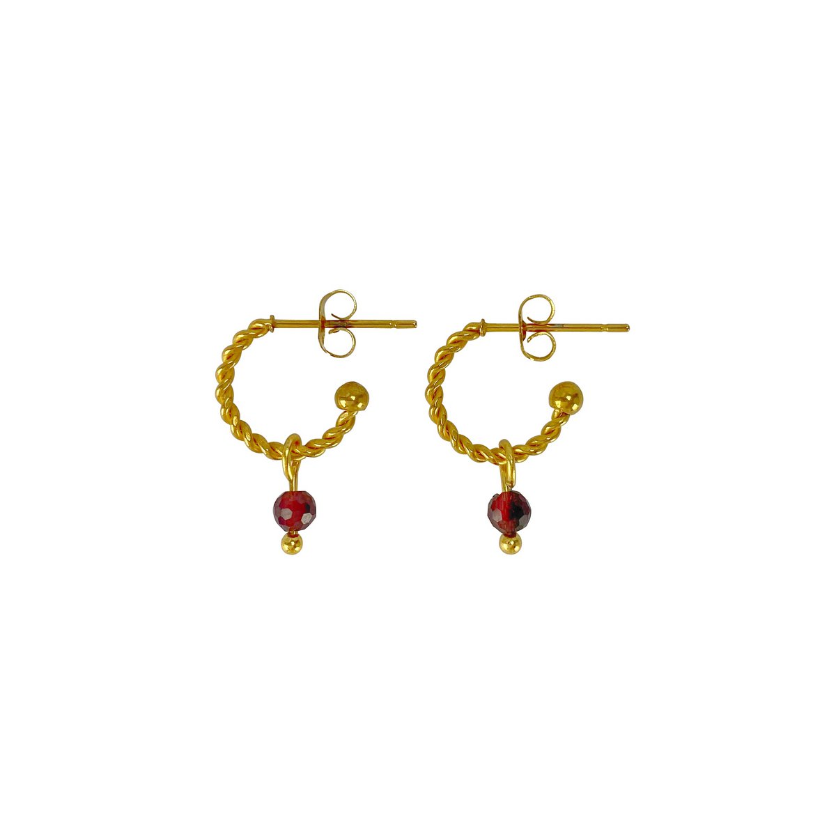 Ohrringe Granat - Gold